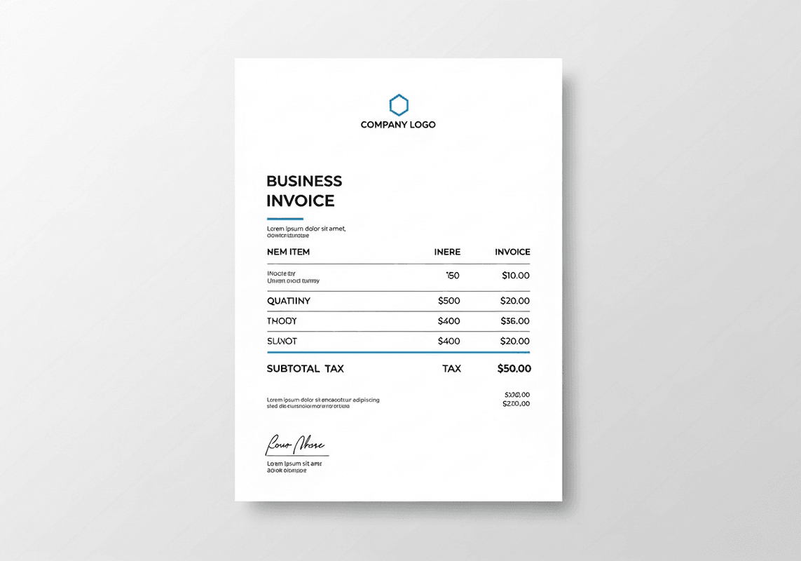 Professional invoice created with BilluApp